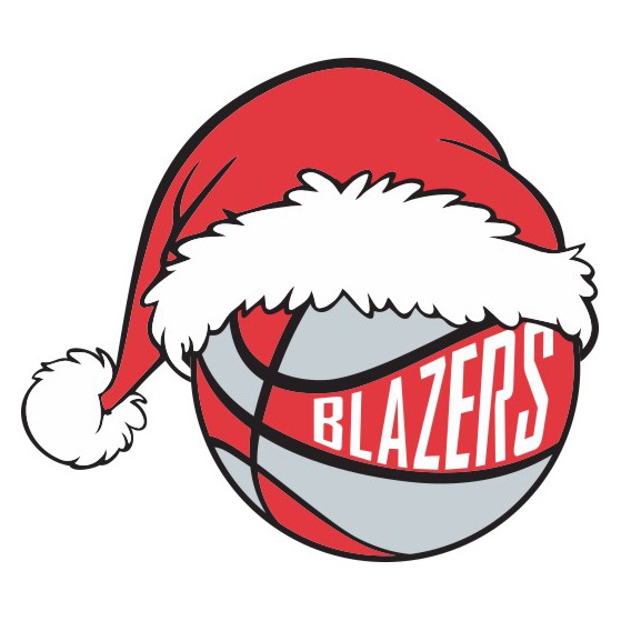 Portland Trail Blazers Basketball Christmas hat logo iron on paper